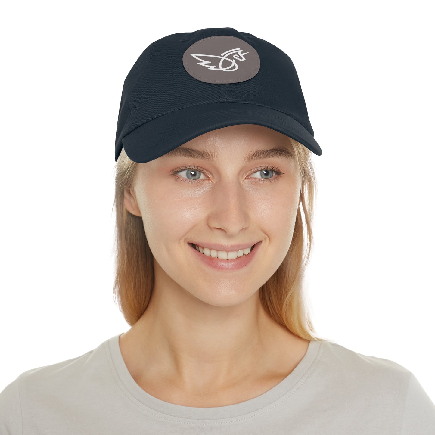 Women's Hat with Leather Logo Patch